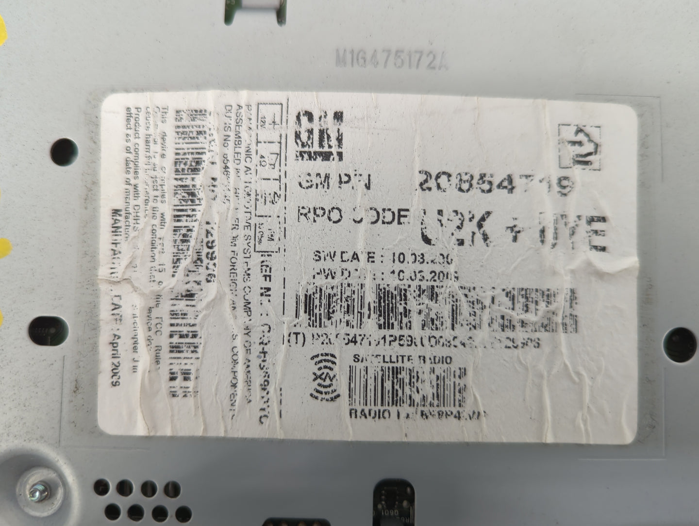 2010-2011 Chevrolet Equinox Radio AM FM Cd Player Receiver Replacement P/N:20854719 Fits Fits 2010 2011 2012 OEM Used Auto P