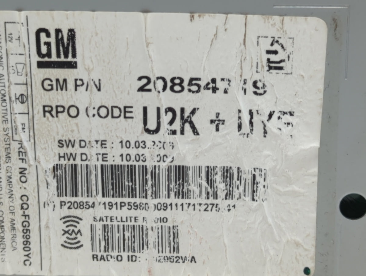 2010-2010 Chevrolet Equinox Am Fm Cd Player Radio Receiver 510560 - Oemusedautoparts1.com