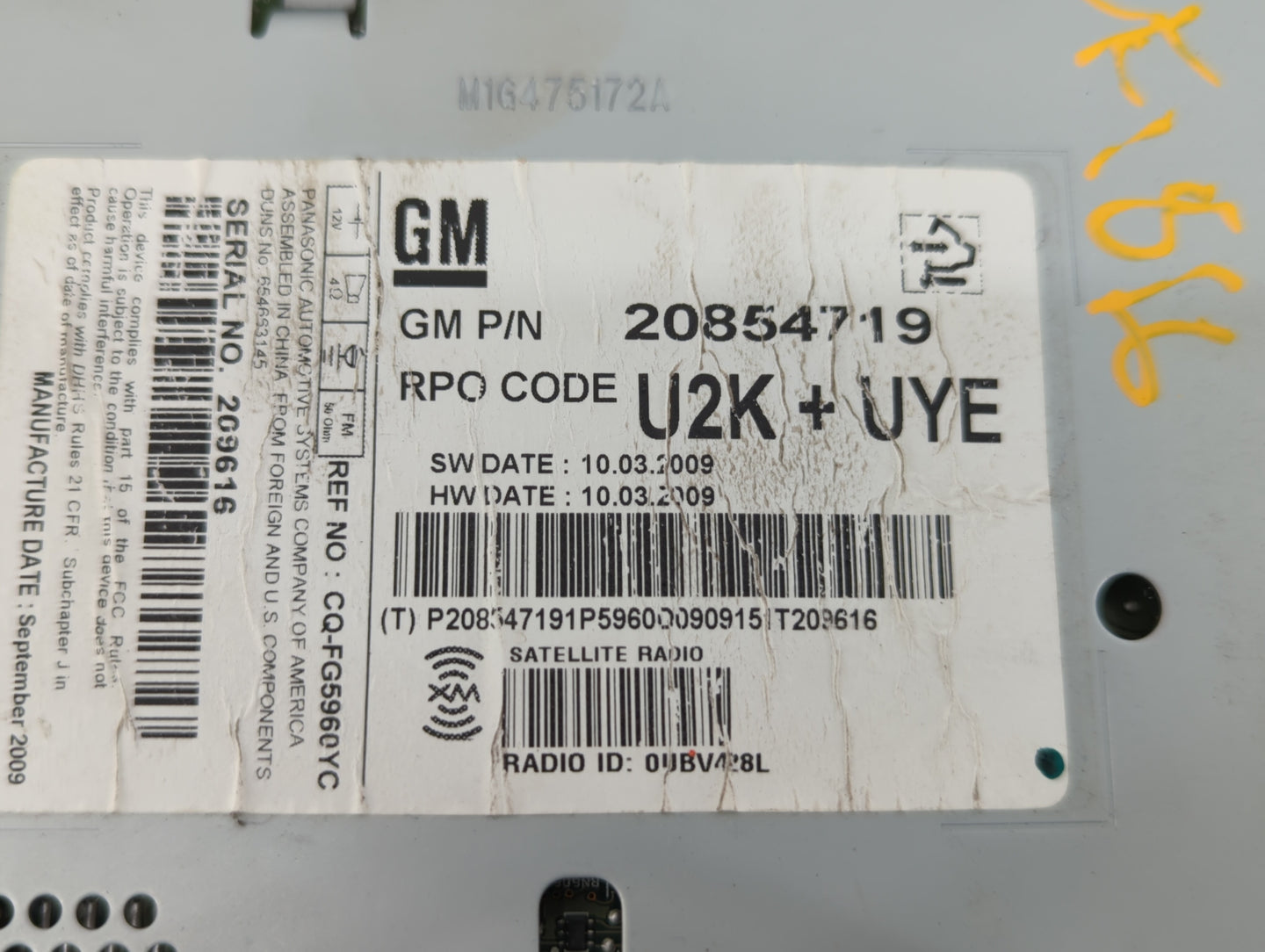 2010-2010 Chevrolet Equinox Am Fm Cd Player Radio Receiver - Oemusedautoparts1.com