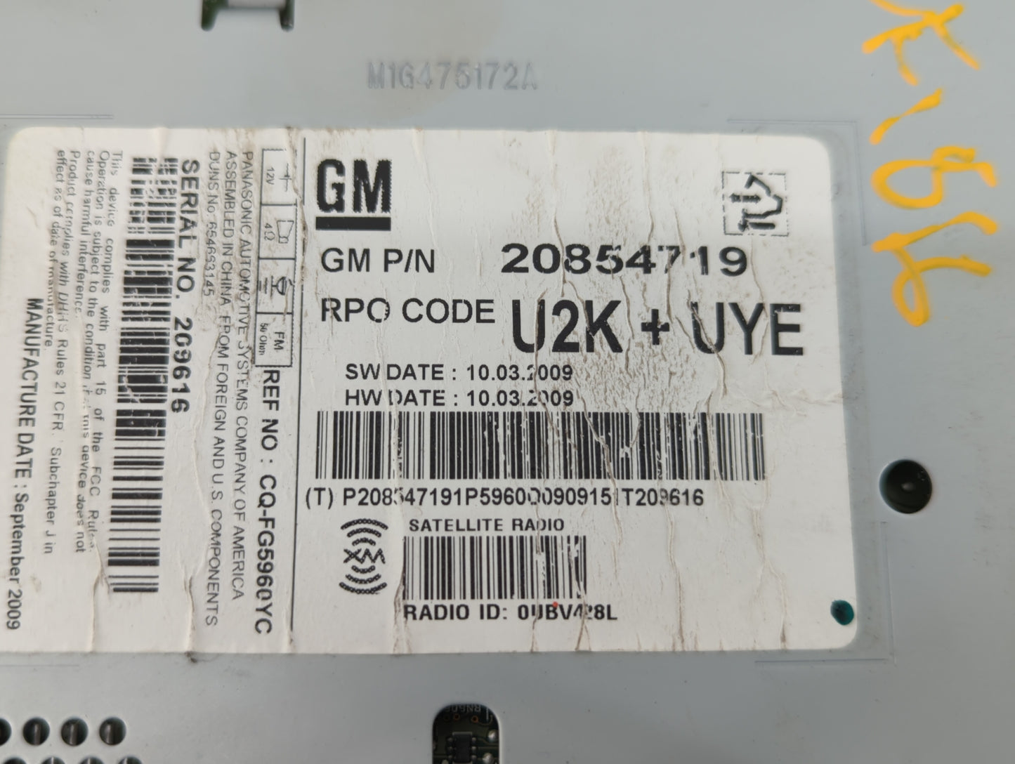 2010-2010 Chevrolet Equinox Am Fm Cd Player Radio Receiver - Oemusedautoparts1.com
