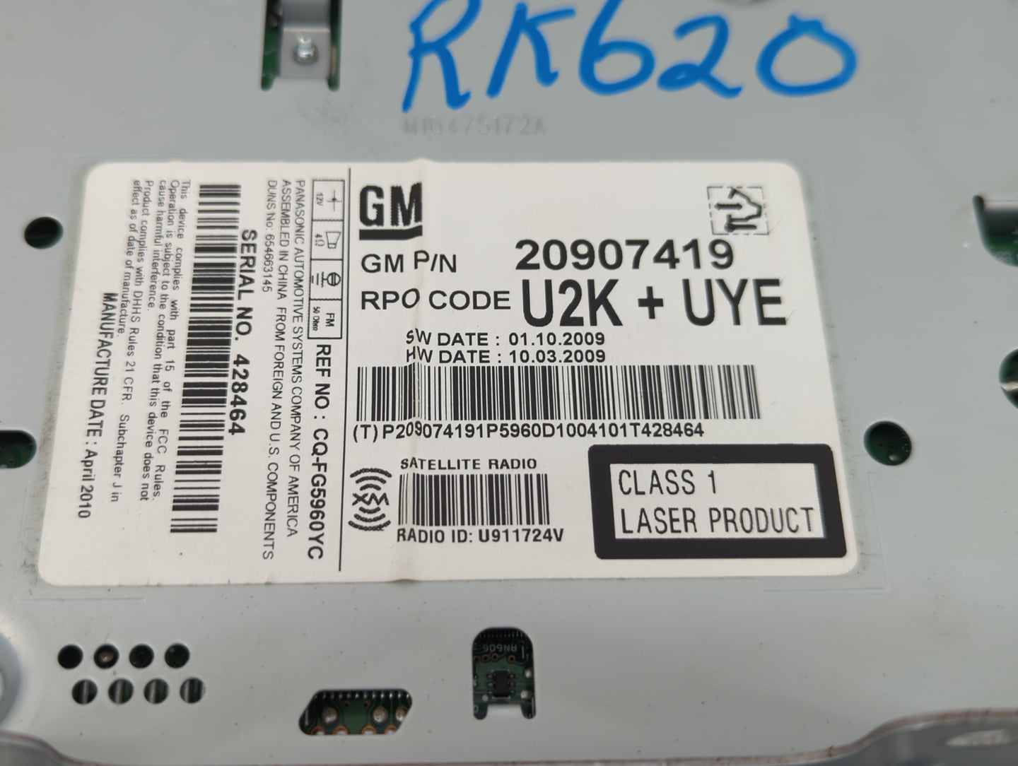 2010-2010 Chevrolet Equinox Am Fm Cd Player Radio Receiver - Oemusedautoparts1.com