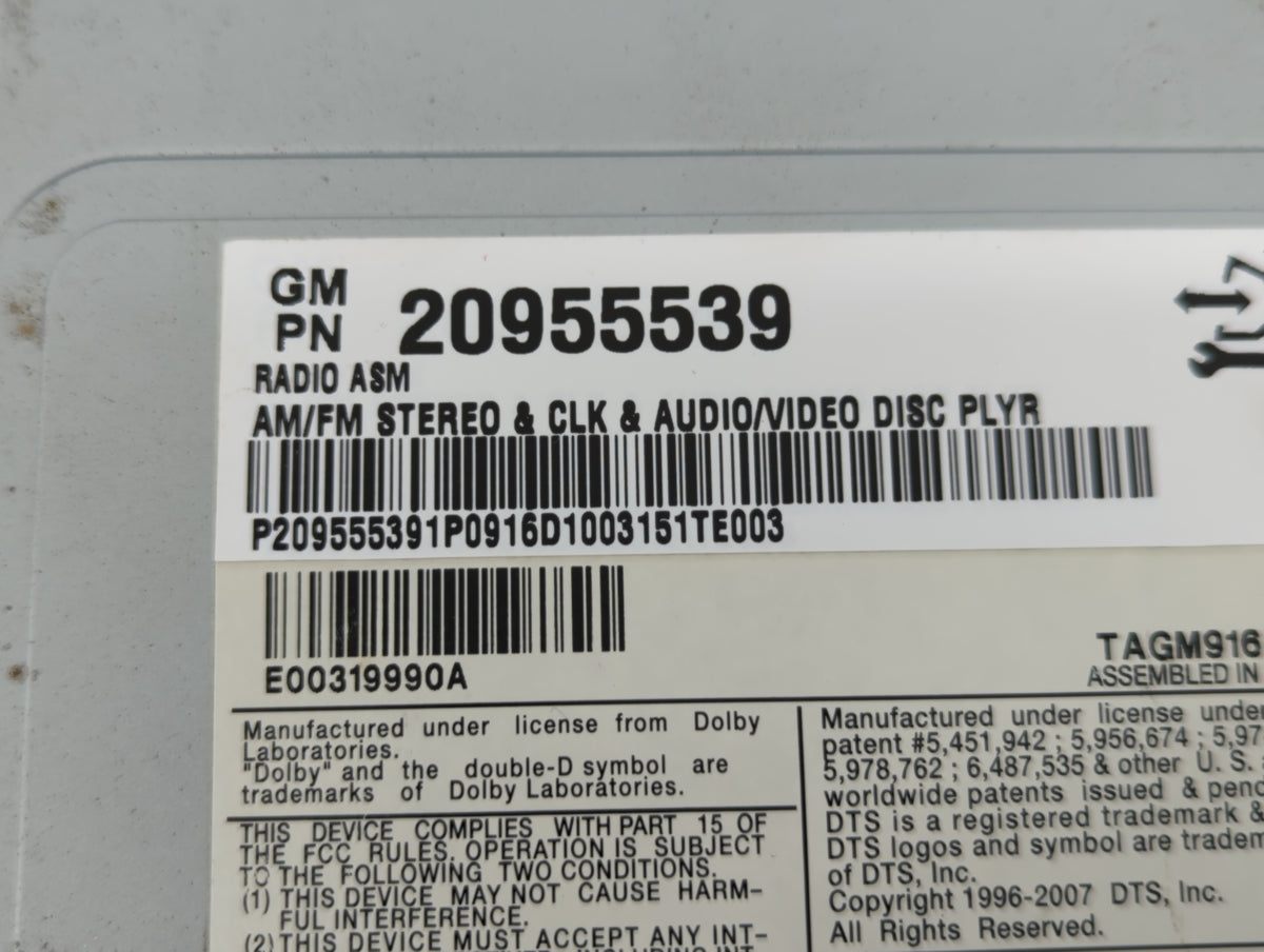 2010 Chevrolet Equinox Am Fm Cd Player Radio Receiver 540372 - Oemusedautoparts1.com