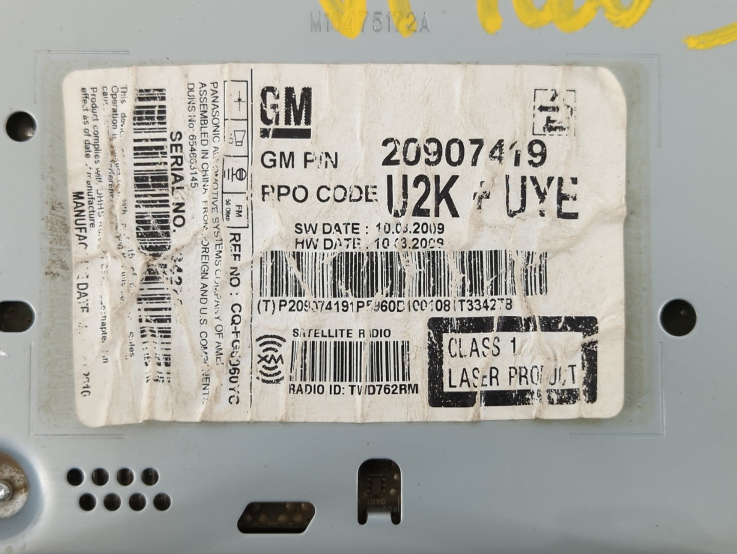 2010-2010 Chevrolet Equinox Am Fm Cd Player Radio Receiver - Oemusedautoparts1.com