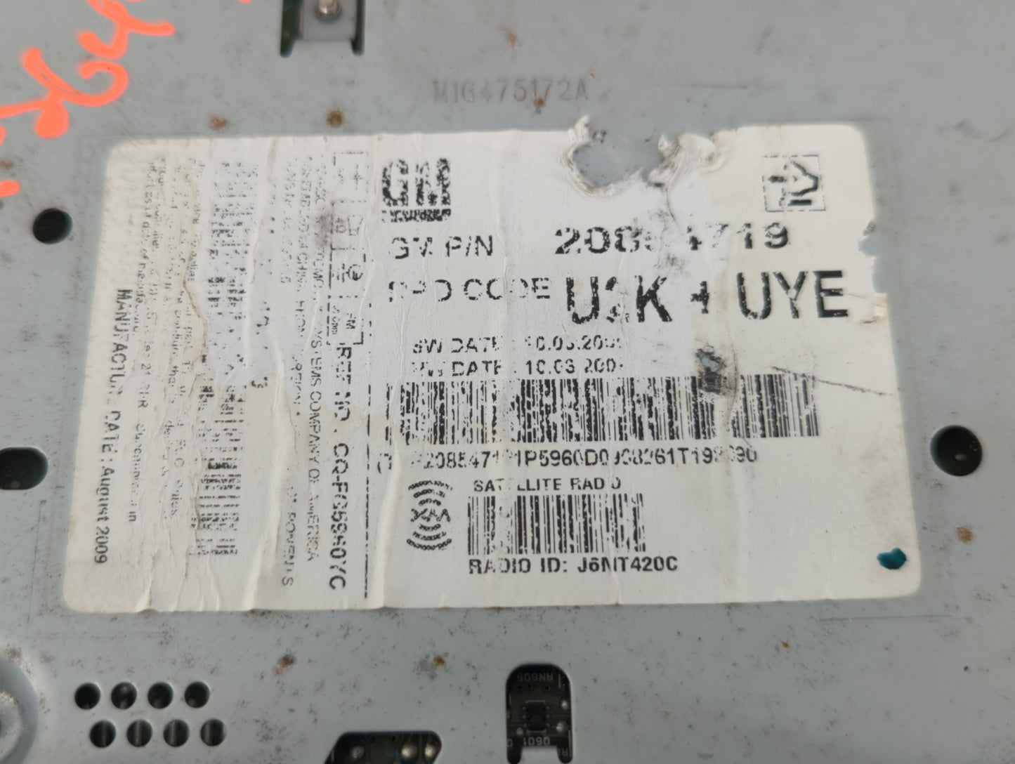 2010-2010 Chevrolet Equinox Am Fm Cd Player Radio Receiver - Oemusedautoparts1.com