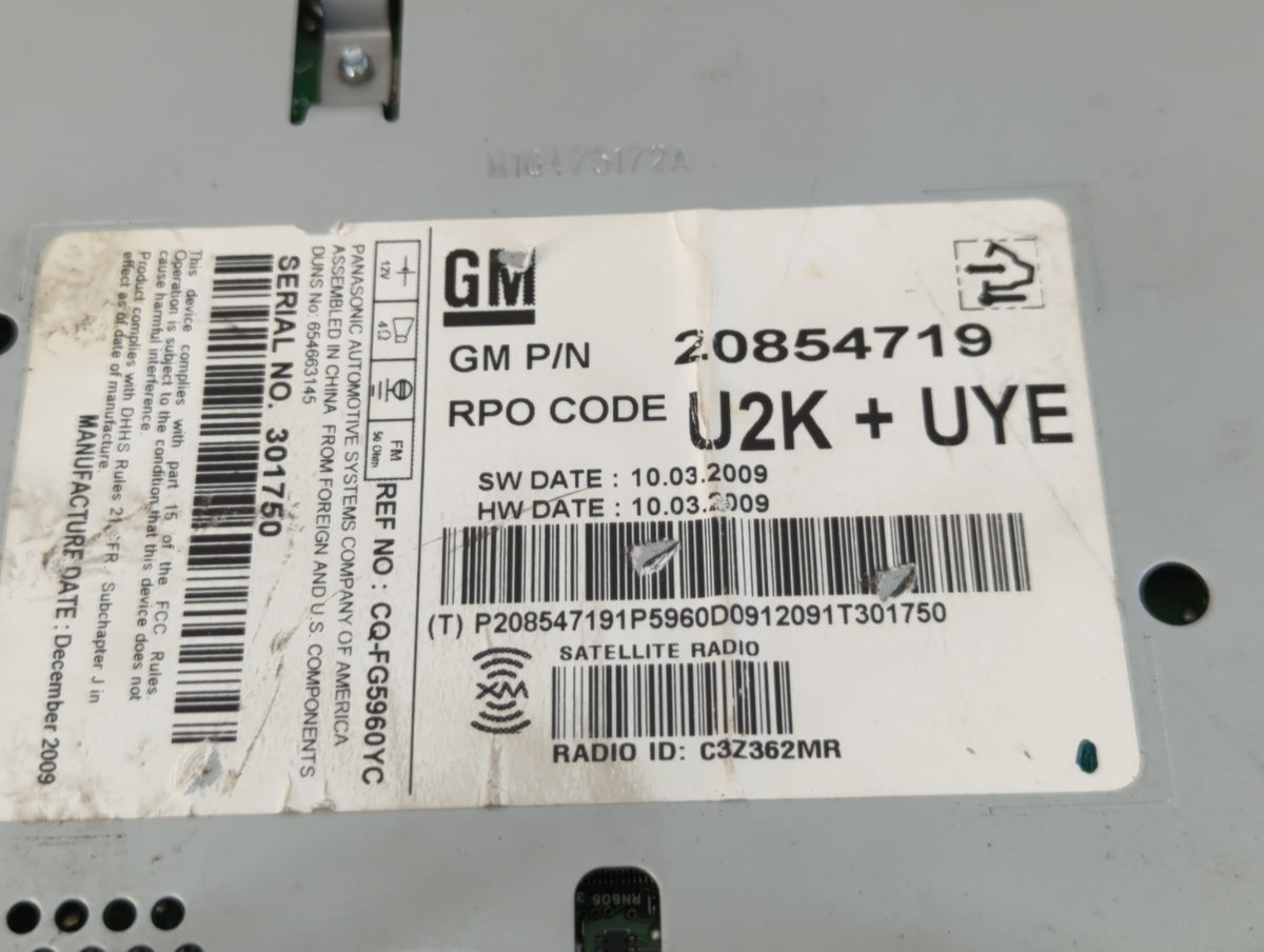 2010-2010 Chevrolet Equinox Am Fm Cd Player Radio Receiver 764407 - Oemusedautoparts1.com