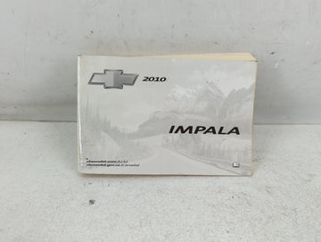 2010 Chevrolet Impala Owners Manual Book Guide P/N:25896384 OEM Used Auto Parts - Oemusedautoparts1.com