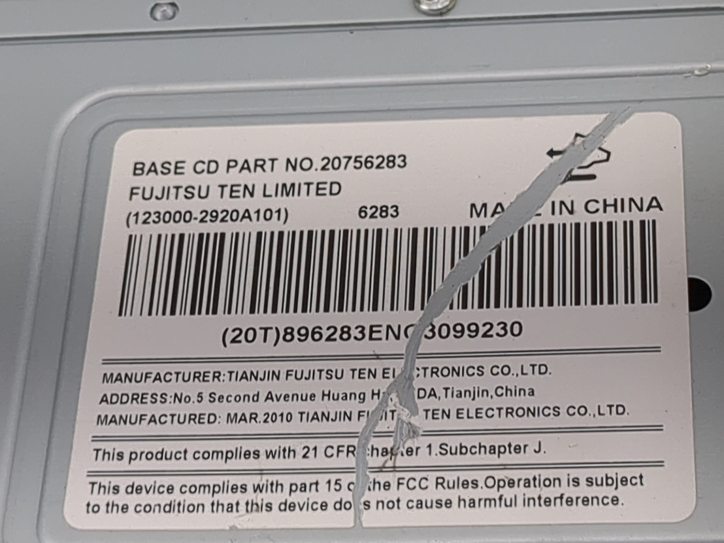 2009-2016 Chevrolet Impala Radio AM FM Cd Player Receiver Replacement P/N:20756283 123000-2920A101 Fits OEM Used Auto Parts 