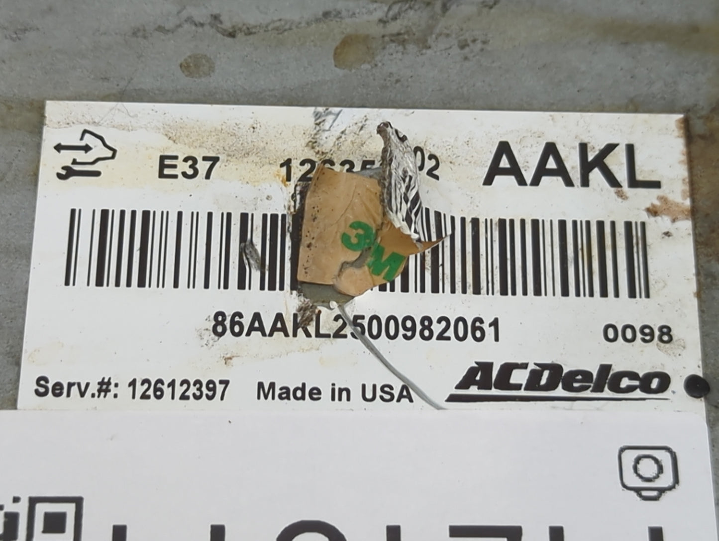 2007-2012 Chevrolet Malibu PCM Engine Control Computer ECU ECM PCU OEM P/N:12612397 E37 Fits Fits 2007 2008 2009 2010 2011 2