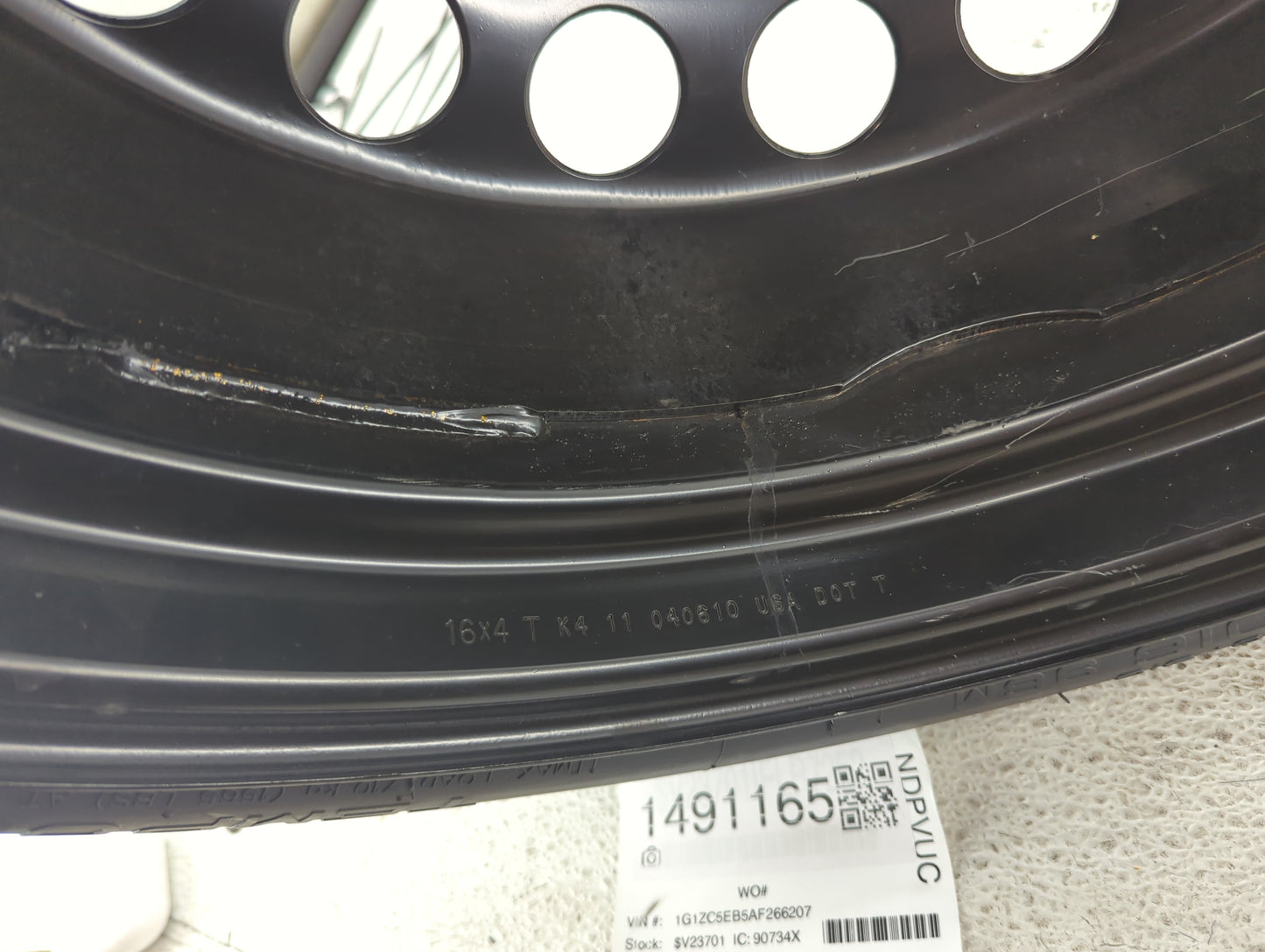 2004-2012 Chevrolet Malibu Spare Donut Tire Wheel Rim Oem 1491165 - Oemusedautoparts1.com