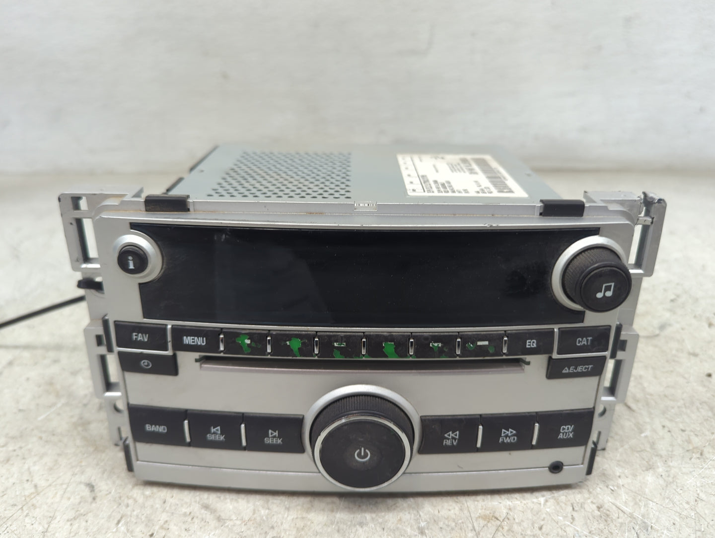 2010 Chevrolet Malibu Radio AM FM Cd Player Receiver Replacement P/N:28073878 Fits OEM Used Auto Parts - Oemusedautoparts1.c