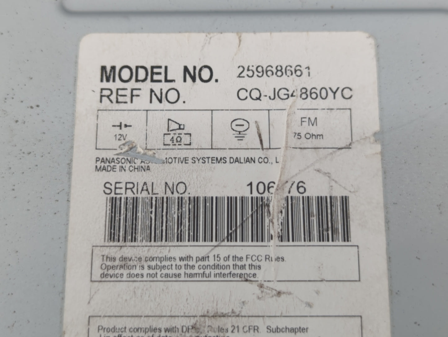 2009-2012 Chevrolet Malibu Radio AM FM Cd Player Receiver Replacement P/N:25968661 Fits Fits 2009 2010 2011 2012 OEM Used Au