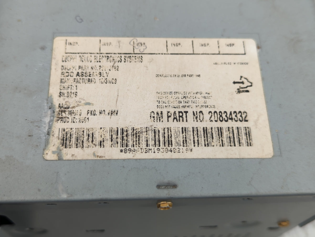 2009-2012 Chevrolet Malibu Am Fm Cd Player Radio Receiver 572127 - Oemusedautoparts1.com