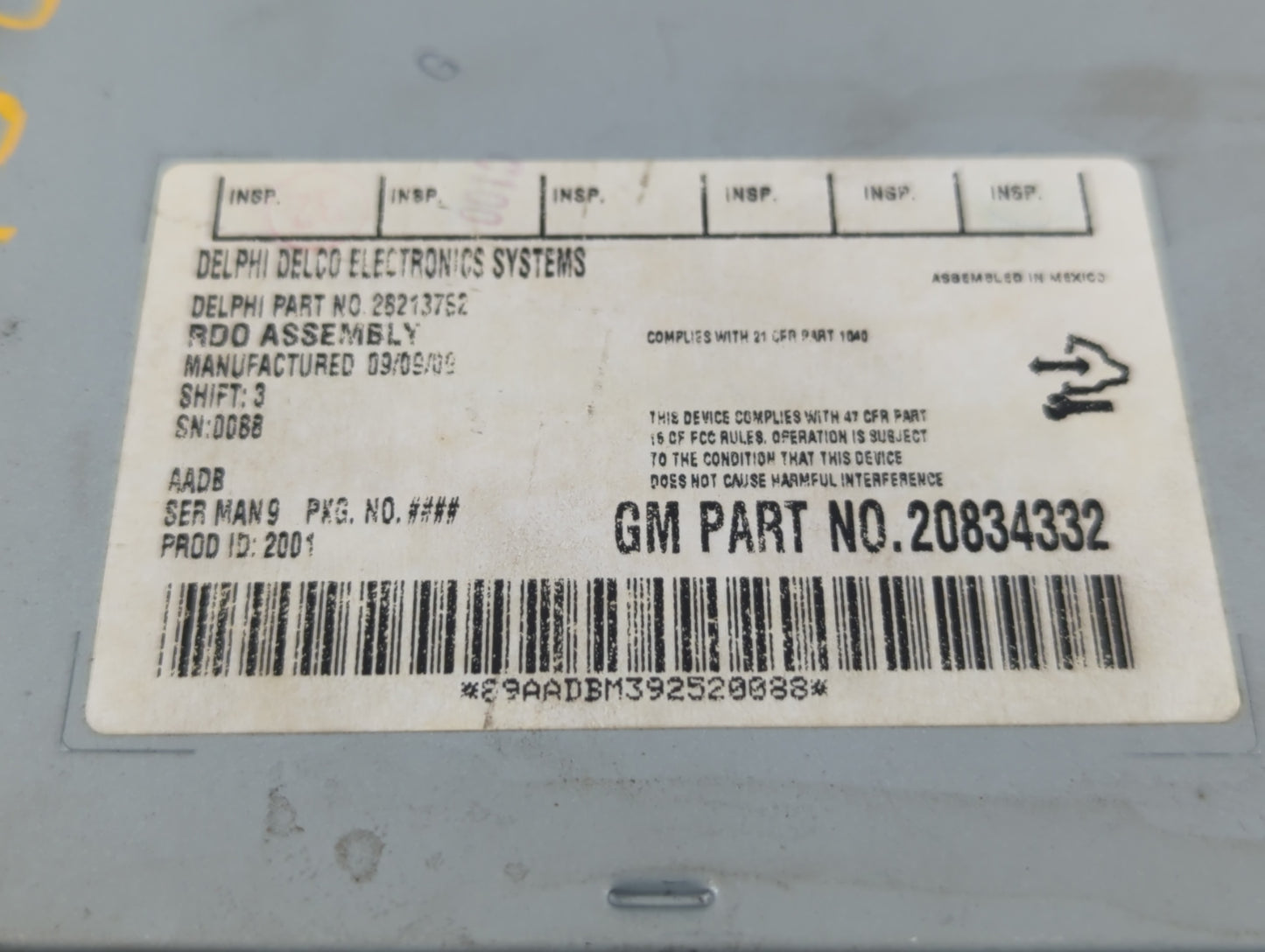 2009-2012 Chevrolet Malibu Am Fm Cd Player Radio Receiver - Oemusedautoparts1.com