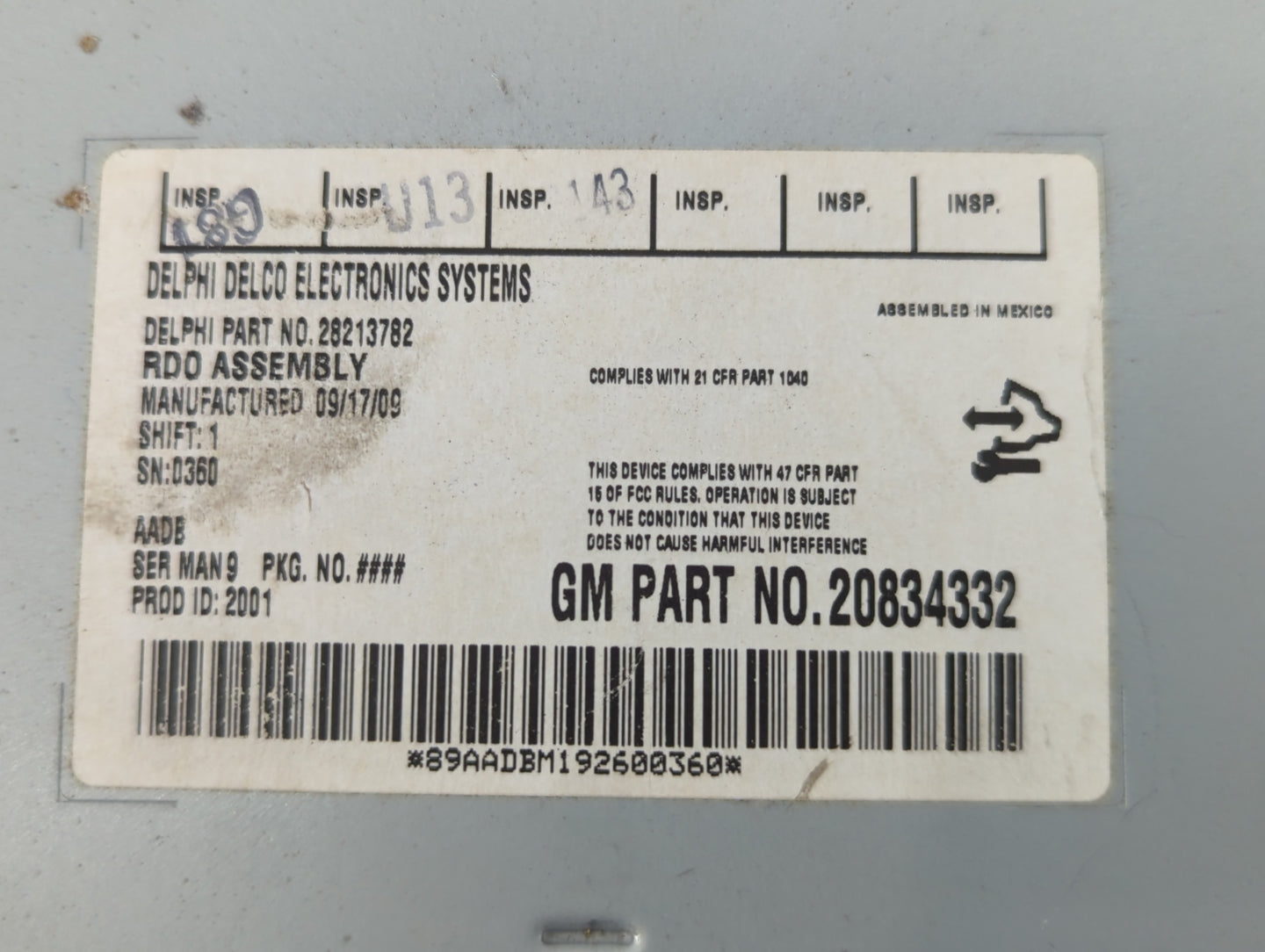 2009-2012 Chevrolet Malibu Am Fm Cd Player Radio Receiver - Oemusedautoparts1.com