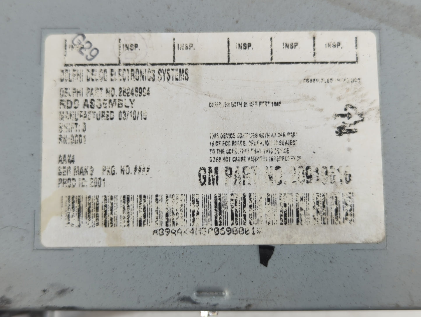 2010 Chevrolet Malibu Radio AM FM Cd Player Receiver Replacement Fits OEM Used Auto Parts - Oemusedautoparts1.com