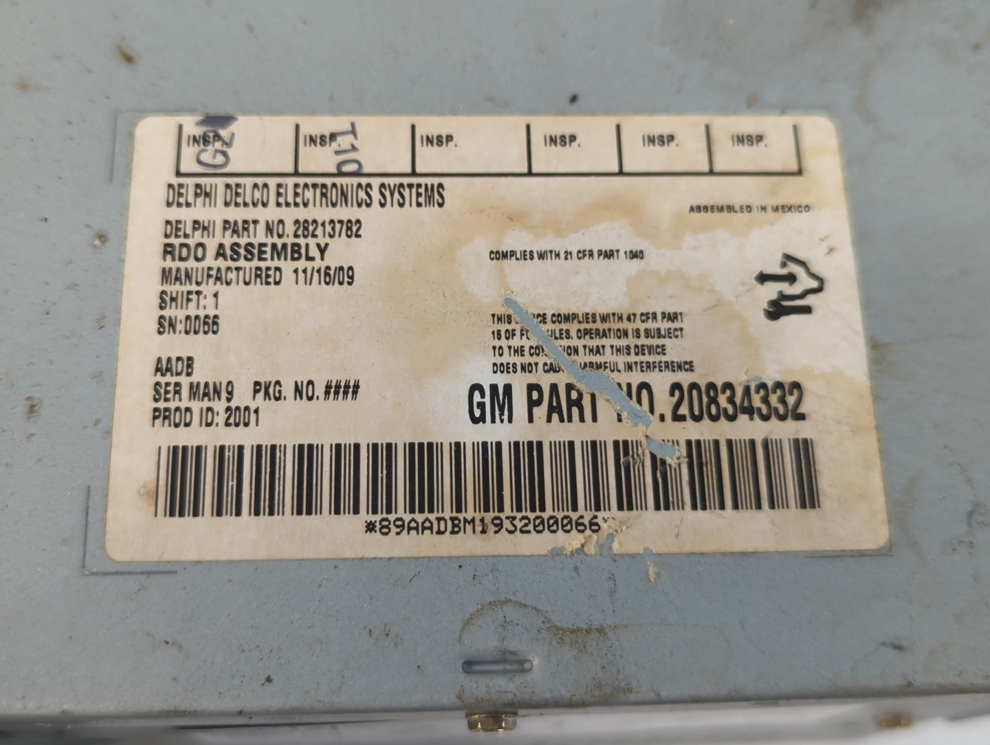 2009-2012 Chevrolet Malibu Radio AM FM Cd Player Receiver Replacement P/N:20834332 Fits Fits 2009 2010 2011 2012 OEM Used Au
