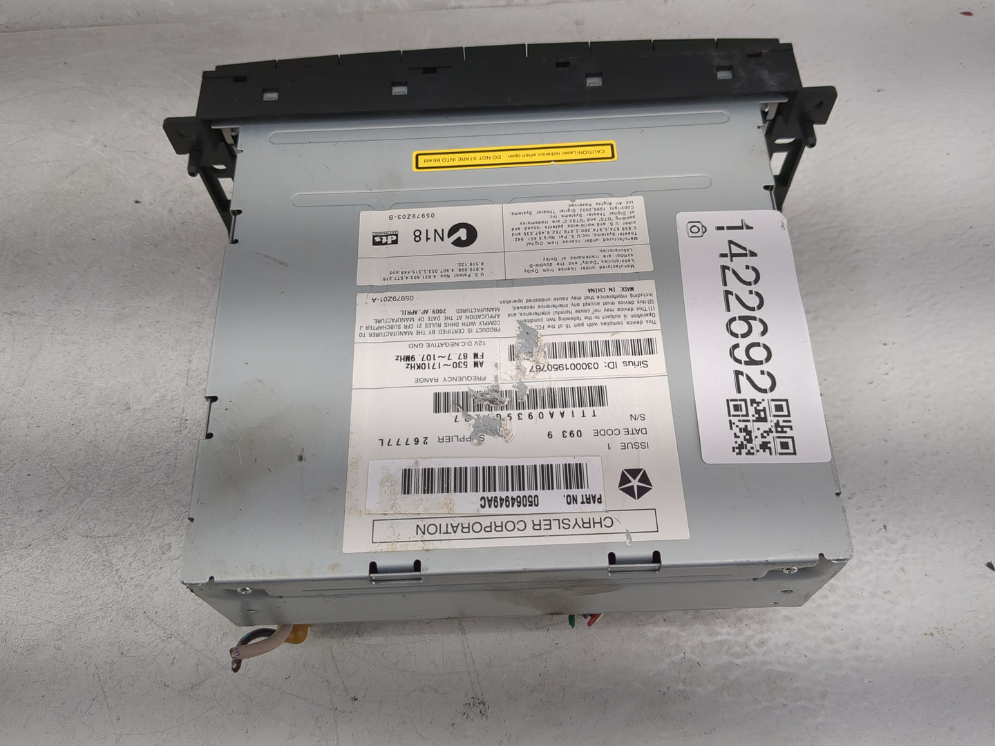 2007-2010 Chrysler Sebring Radio AM FM Cd Player Receiver Replacement P/N:05064949AC Fits Fits 2007 2008 2009 2010 2011 OEM 