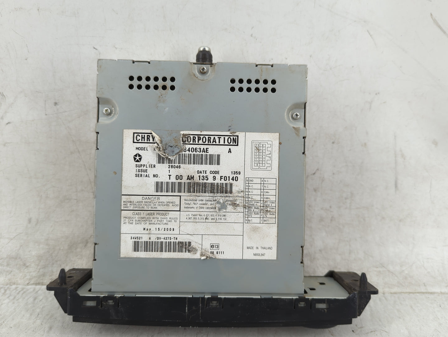 2010 Chrysler Town and Country Radio AM FM Cd Player Receiver Replacement P/N:64063AE Fits OEM Used Auto Parts - Oemusedauto