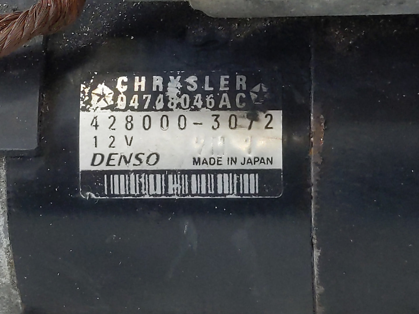 2006-2010 Chrysler Town & Country Car Starter Motor Solenoid OEM P/N:428000-3072 Fits Fits 2006 2007 2008 2009 2010 OEM Used