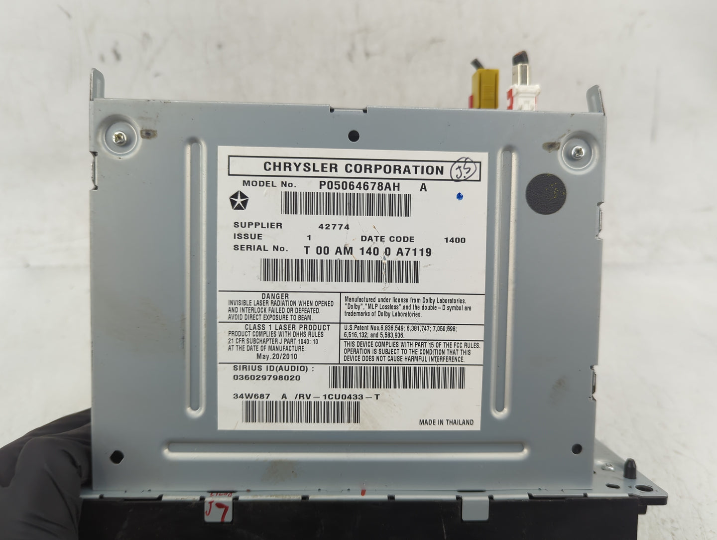 2008-2011 Chrysler Town & Country Radio AM FM Cd Player Receiver Replacement P/N:P05064678AH Fits Fits 2008 2009 2010 2011 2