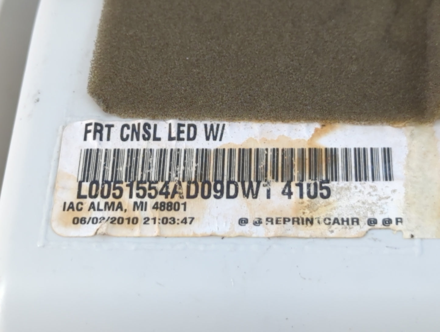 2010 Chrysler Town & Country Overhead Roof Console Interior Dome Light - Oemusedautoparts1.com