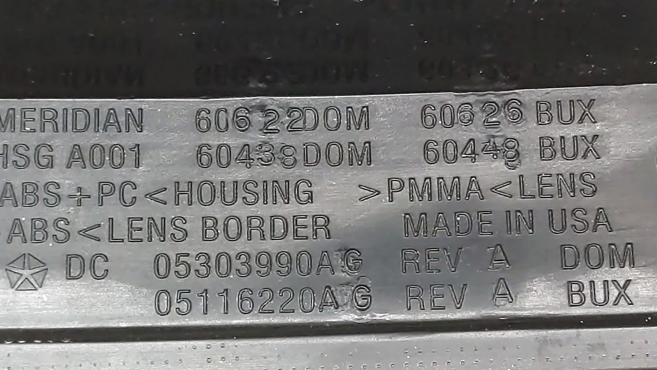 2008-2010 Dodge Avenger Tail Light Assembly Passenger Right OEM P/N:05303990AG E132707 Fits Fits 2008 2009 2010 OEM Used Aut