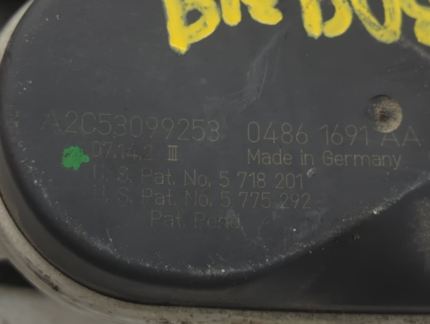 2008-2014 Dodge Avenger Throttle Body P/N:0486 1691 AA A2C53099253 Fits OEM Used Auto Parts - Oemusedautoparts1.com