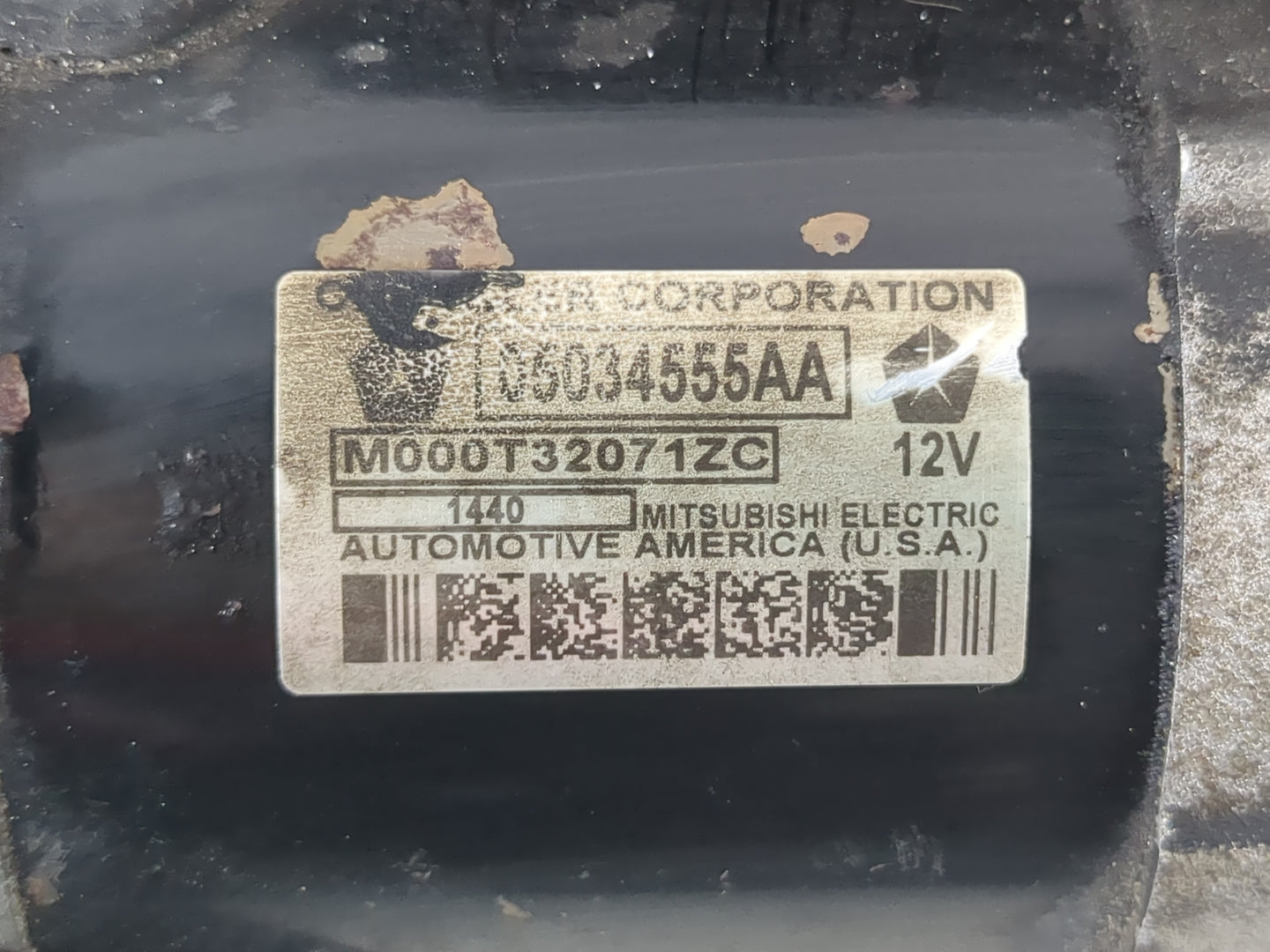 2007-2012 Dodge Caliber Car Starter Motor Solenoid OEM P/N:05034555AA Fits OEM Used Auto Parts - Oemusedautoparts1.com