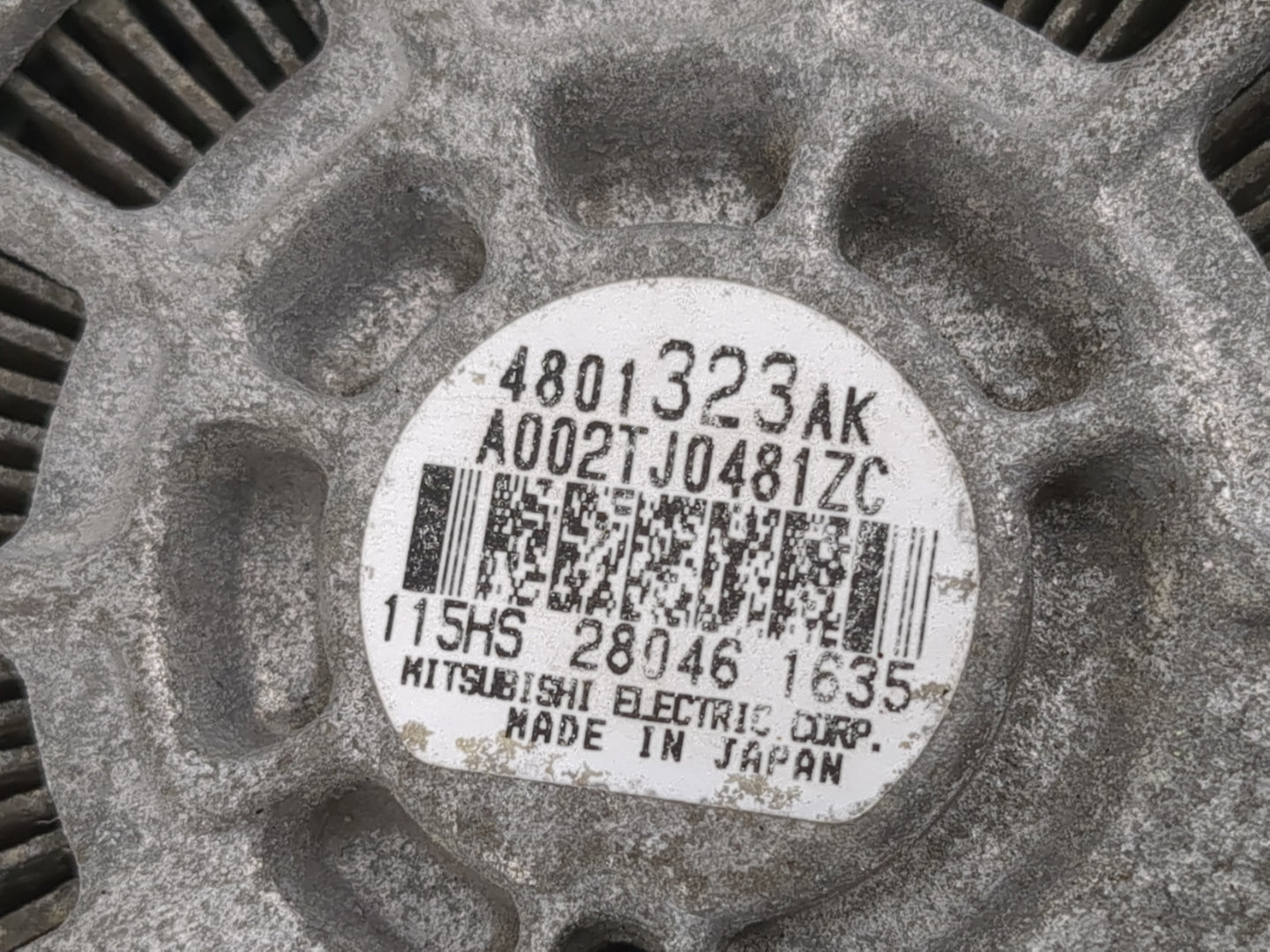 2007-2012 Dodge Caliber Alternator Replacement Generator Charging Assembly Engine OEM P/N:A002TJ0481ZC 4801323AK Fits OEM Us