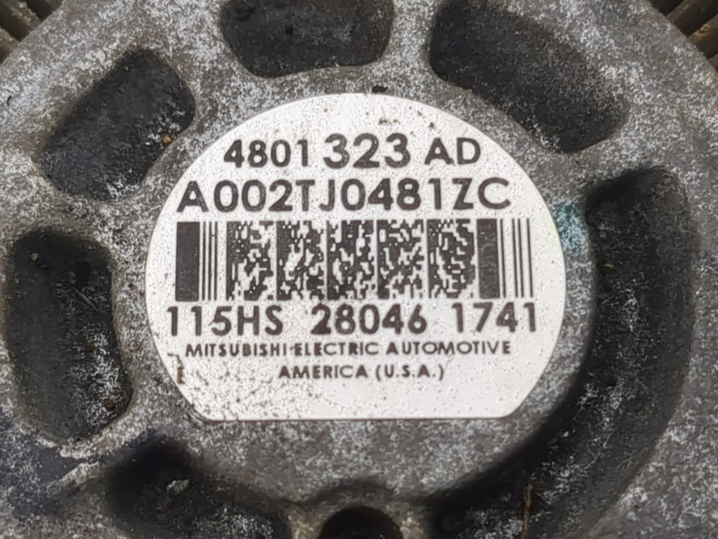 2007-2012 Dodge Caliber Alternator Replacement Generator Charging Assembly Engine OEM P/N:115HS 28046 A002TJ01481ZC Fits OEM