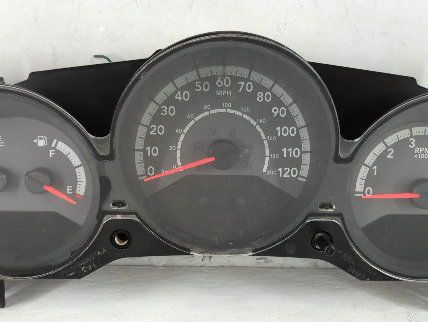 2010 Dodge Caliber Instrument Cluster Speedometer Gauges P/N:P68036303AB Fits OEM Used Auto Parts - Oemusedautoparts1.com