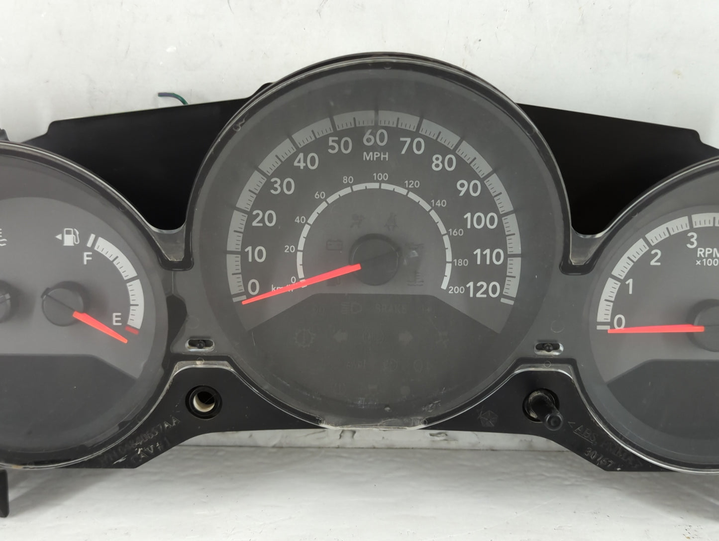2010 Dodge Caliber Instrument Cluster Speedometer Gauges P/N:P68036303AB Fits OEM Used Auto Parts - Oemusedautoparts1.com