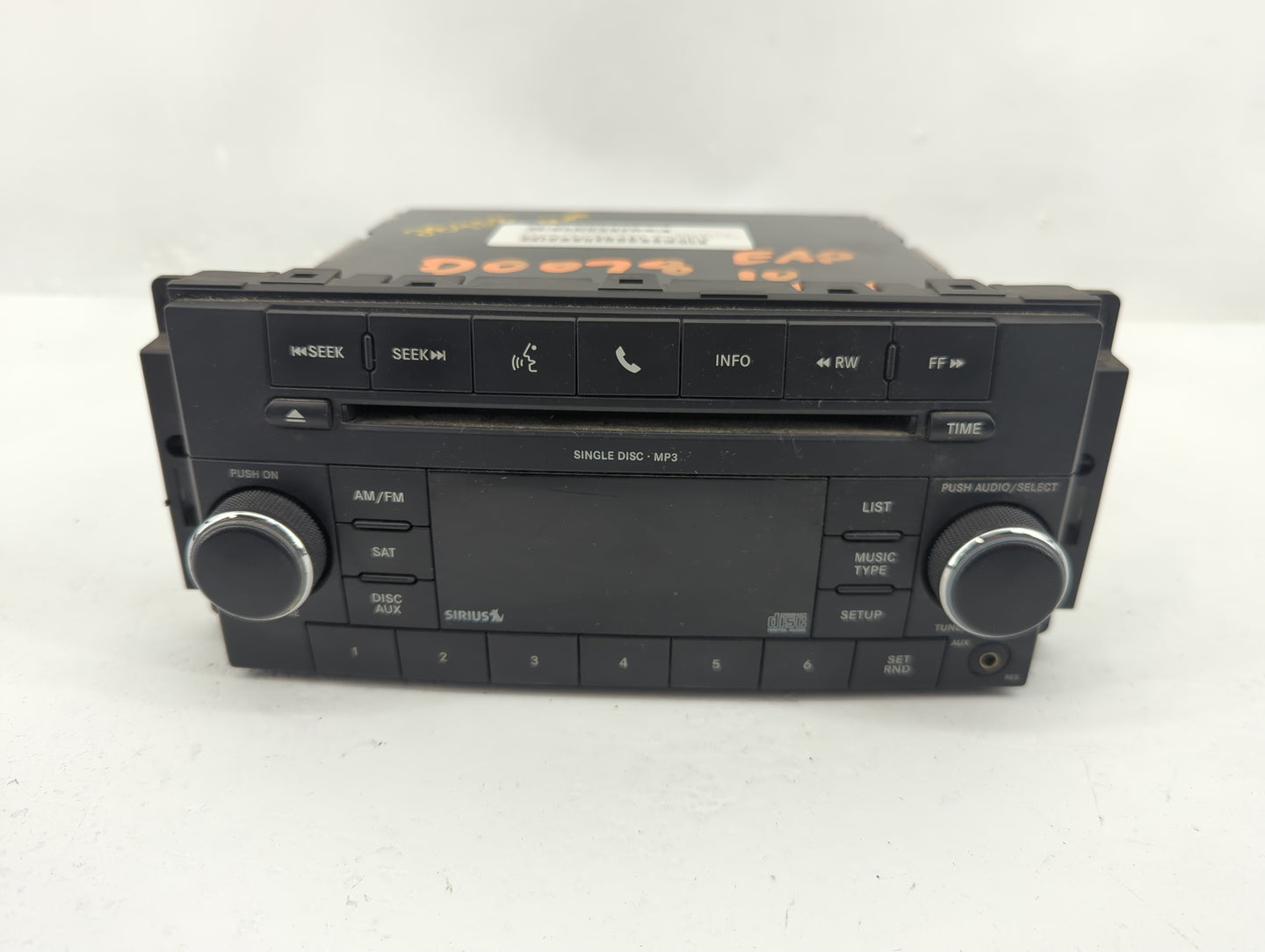 2010 Dodge Caravan Radio AM FM Cd Player Receiver Replacement P/N:05091117AC Fits Fits 2008 2009 OEM Used Auto Parts - Oemus