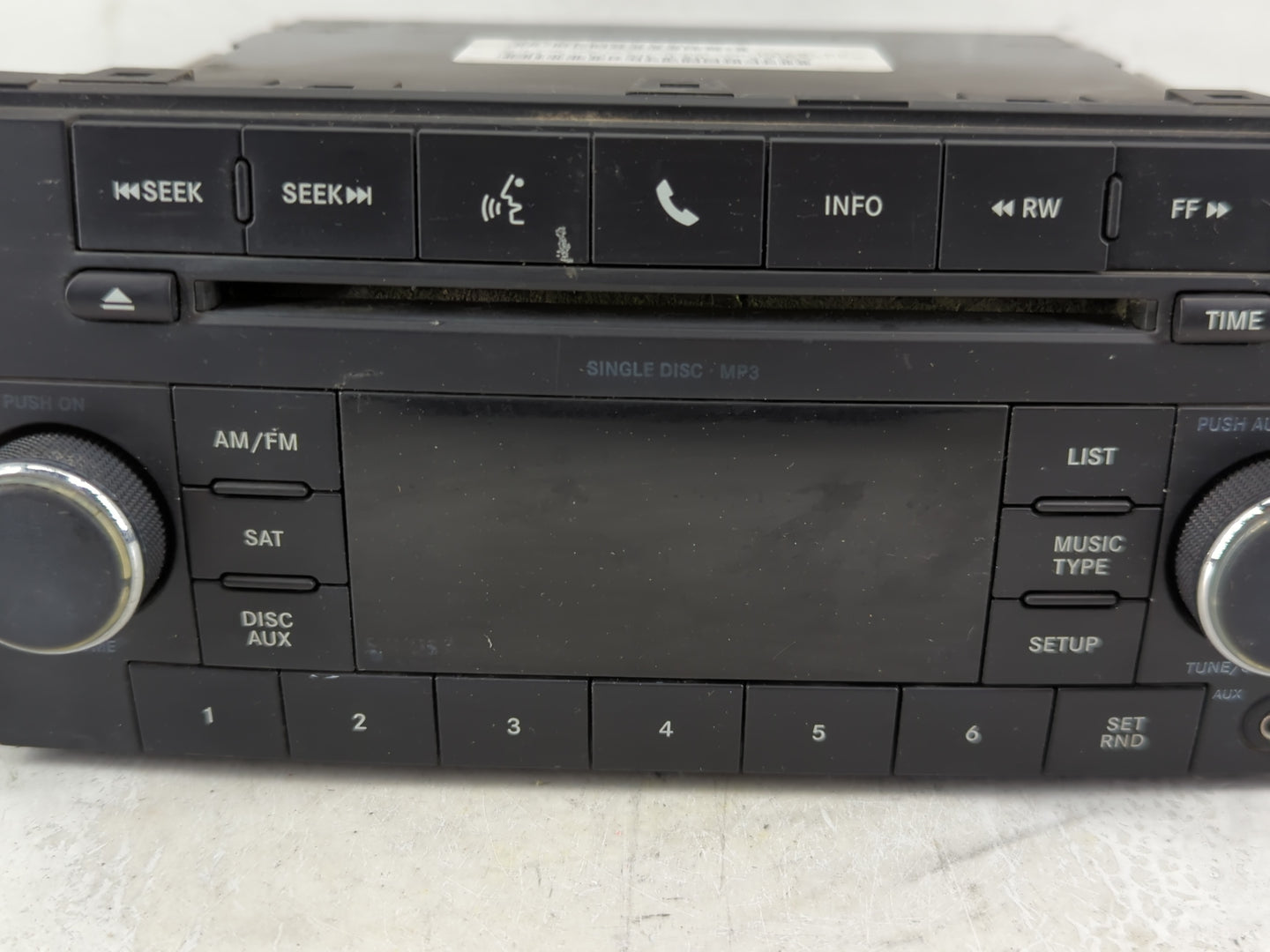 2010 Dodge Challenger Radio AM FM Cd Player Receiver Replacement P/N:P05091115AC Fits OEM Used Auto Parts - Oemusedautoparts