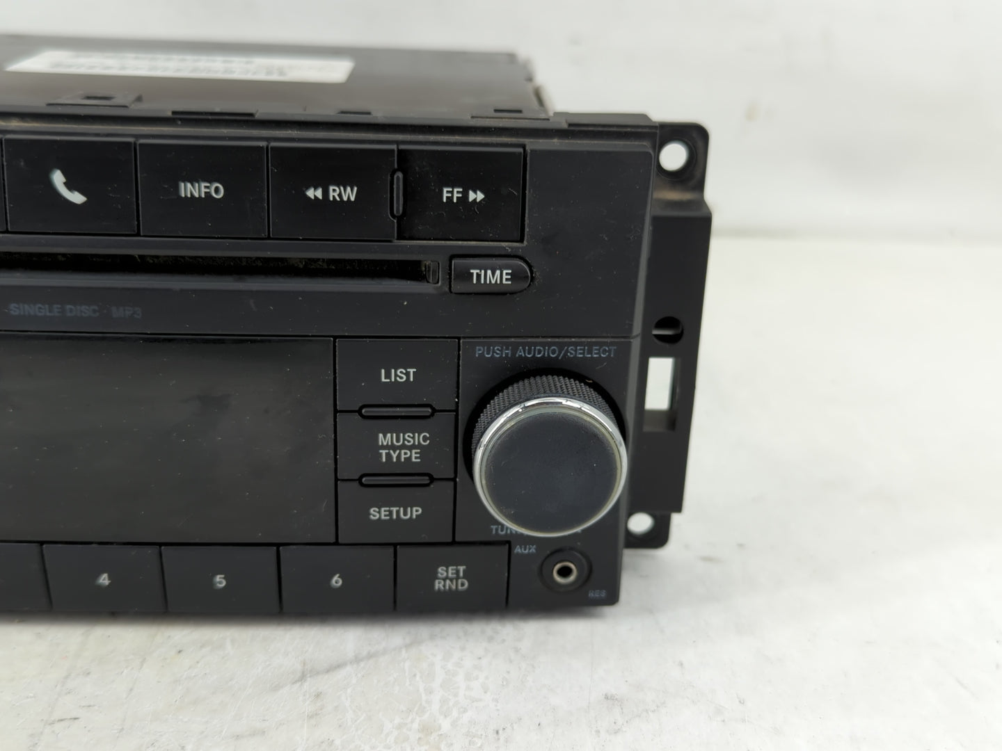 2010 Dodge Challenger Radio AM FM Cd Player Receiver Replacement P/N:P05091115AC Fits OEM Used Auto Parts - Oemusedautoparts