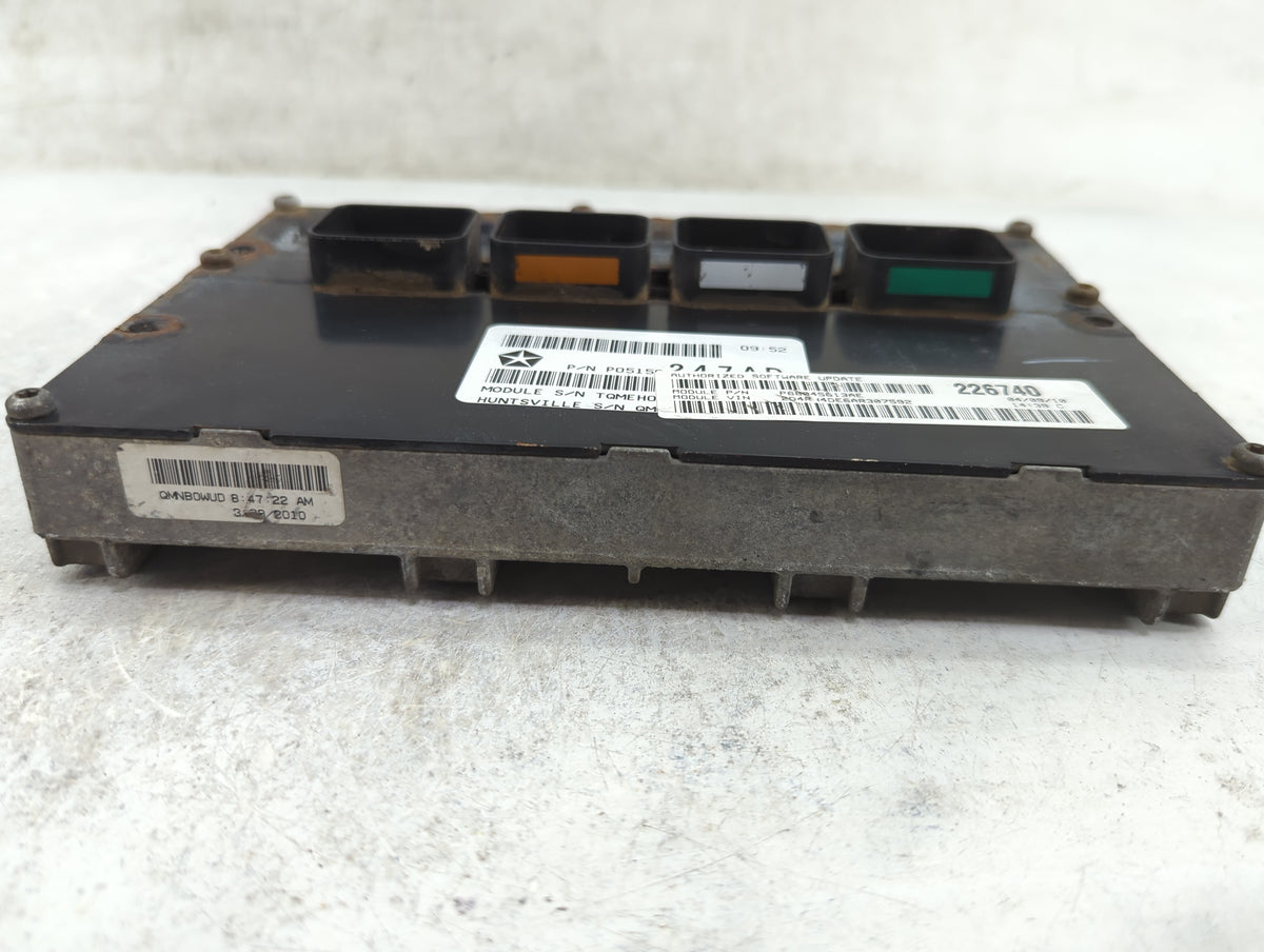 2010 Dodge Grand Caravan PCM Engine Control Computer ECU ECM PCU OEM P/N:P68045613AE P05150247AD Fits OEM Used Auto Parts - 