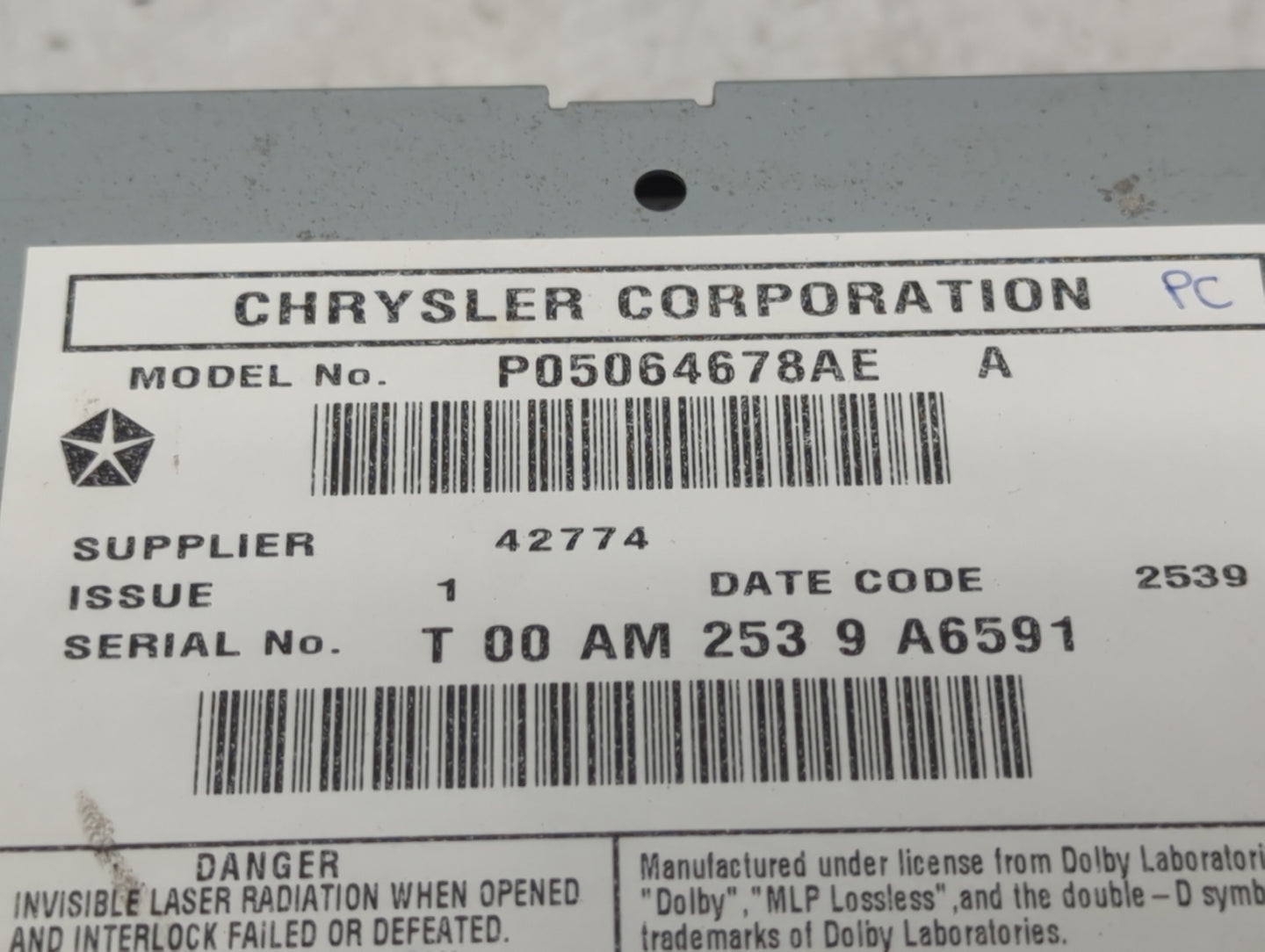 2010 Dodge Grand Caravan Information Display Screen 5013528 - Oemusedautoparts1.com