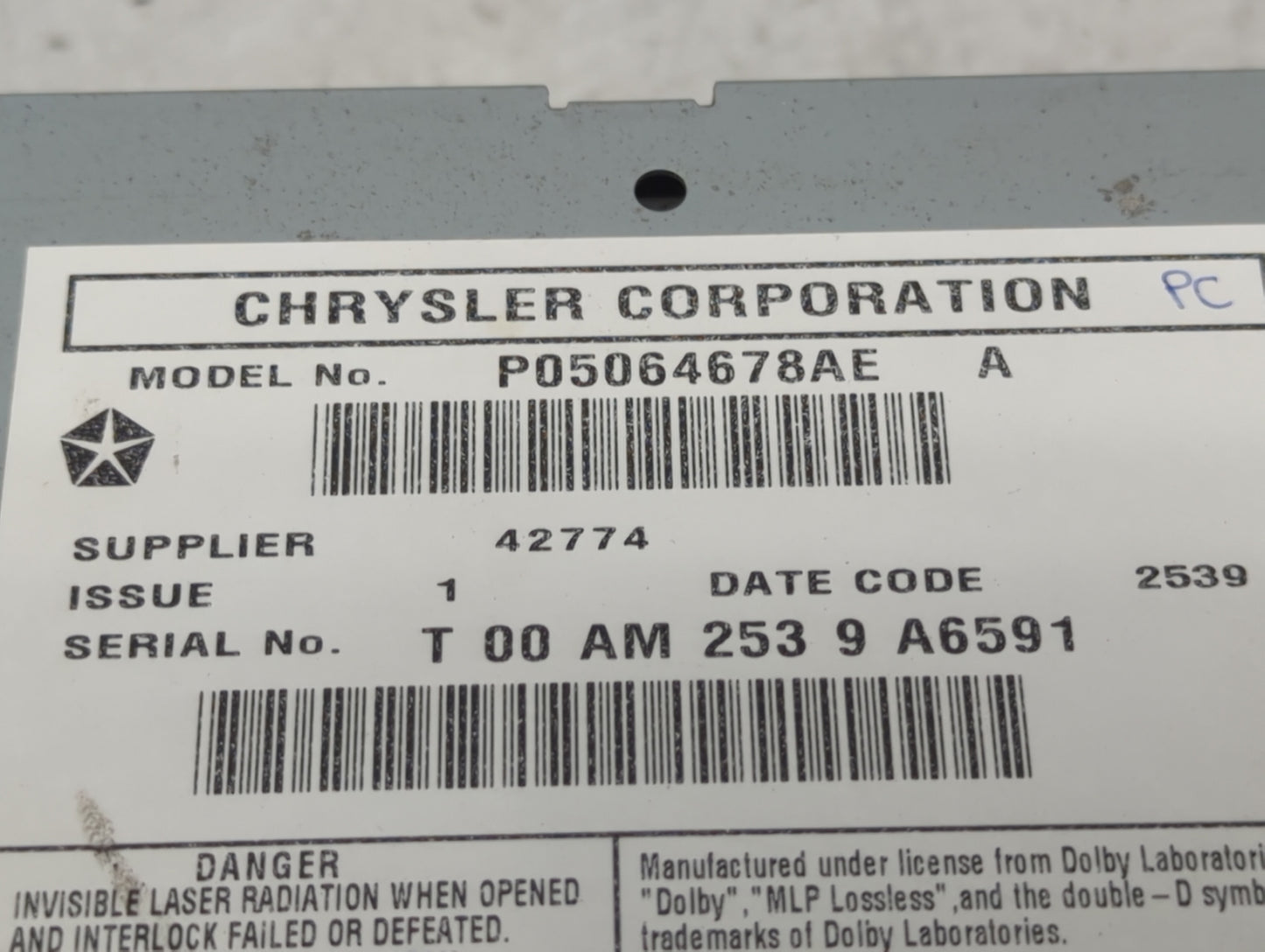2010 Dodge Grand Caravan Information Display Screen 5013528 - Oemusedautoparts1.com