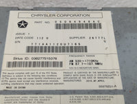 2010 Dodge Journey Radio AM FM Cd Player Receiver Replacement P/N:05064948AC Fits Fits 2009 2011 2012 2013 2014 OEM Used Aut