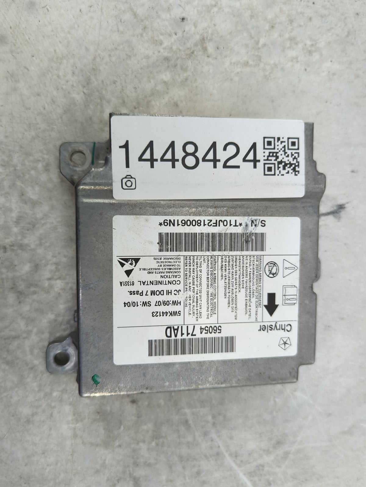 2009-2010 Dodge Journey Safety Restraint Srs Airbag Control Module - Oemusedautoparts1.com