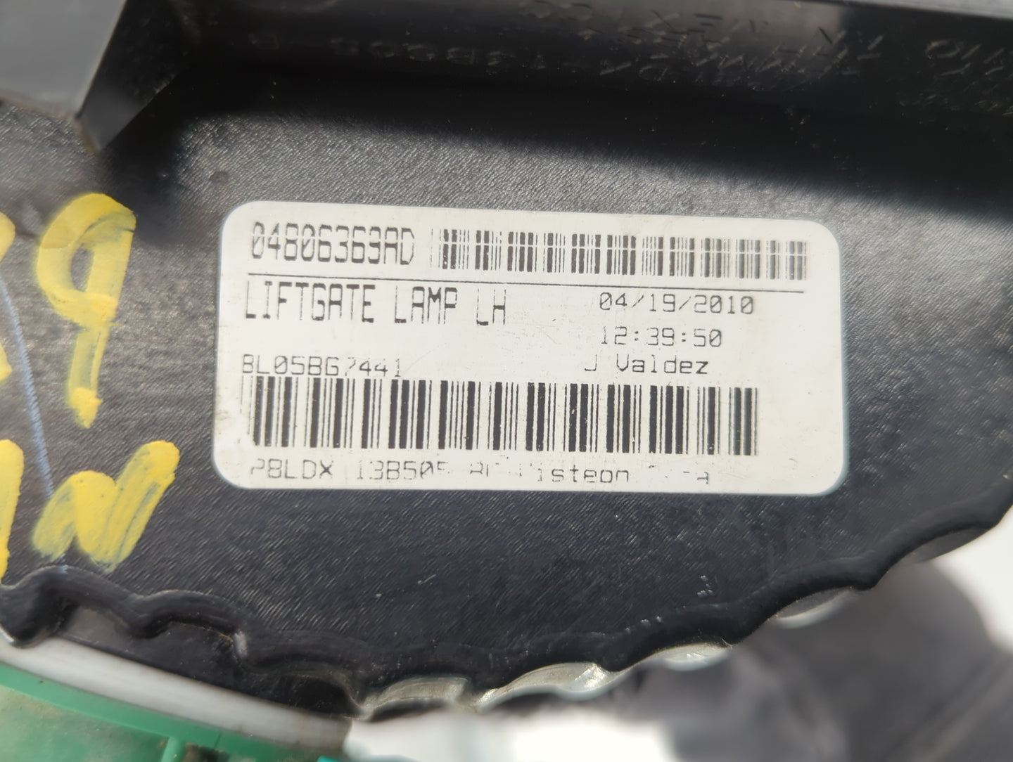 2010 Dodge Journey Tail Light Assembly Driver Left OEM P/N:04806369AD Fits OEM Used Auto Parts - Oemusedautoparts1.com