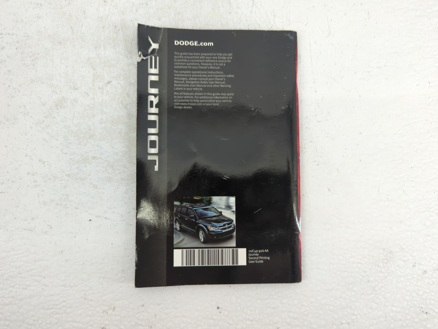 2010 Dodge Journey Owners Manual Book Guide P/N:10CJ49-926-AA OEM Used Auto Parts - Oemusedautoparts1.com