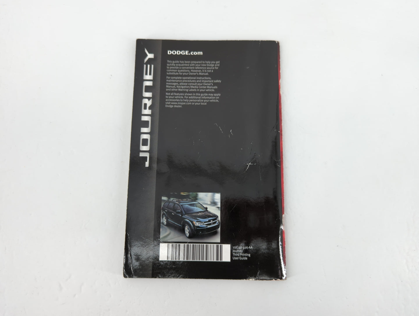 2010 Dodge Journey Owners Manual Book Guide P/N:10JC49-926-AA OEM Used Auto Parts - Oemusedautoparts1.com