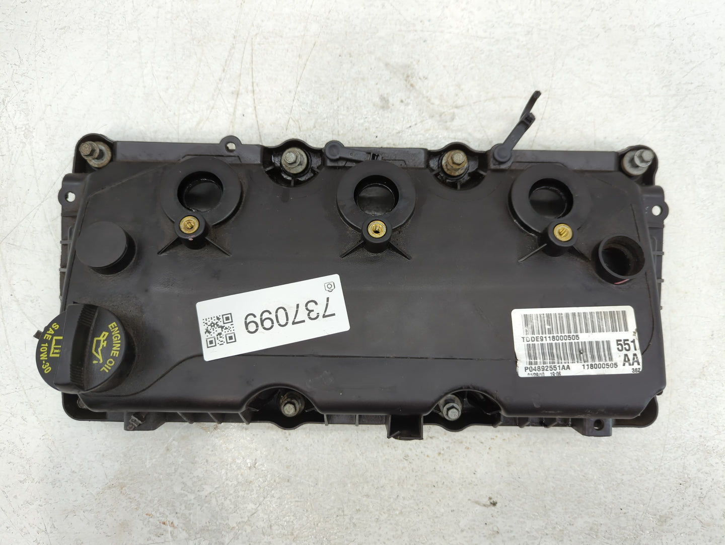 2010 Dodge Journey Driver Left Cylinder Head Valve Cover P/N:P04892551AA Fits OEM Used Auto Parts - Oemusedautoparts1.com