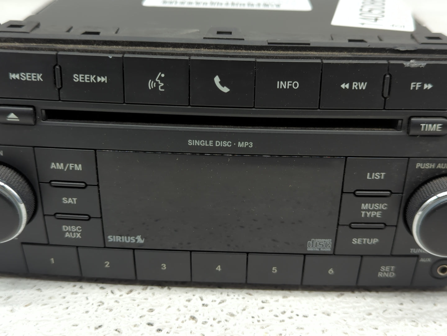 2009-2010 Dodge Ram 1500 Radio AM FM Cd Player Receiver Replacement P/N:05091117AC Fits Fits 2008 2009 2010 2011 OEM Used Au