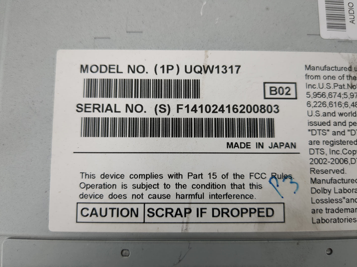 2008-2010 Ford Edge Radio AM FM Cd Player Receiver Replacement P/N:UQW1317 Fits Fits 2008 2009 2010 OEM Used Auto Parts - Oe