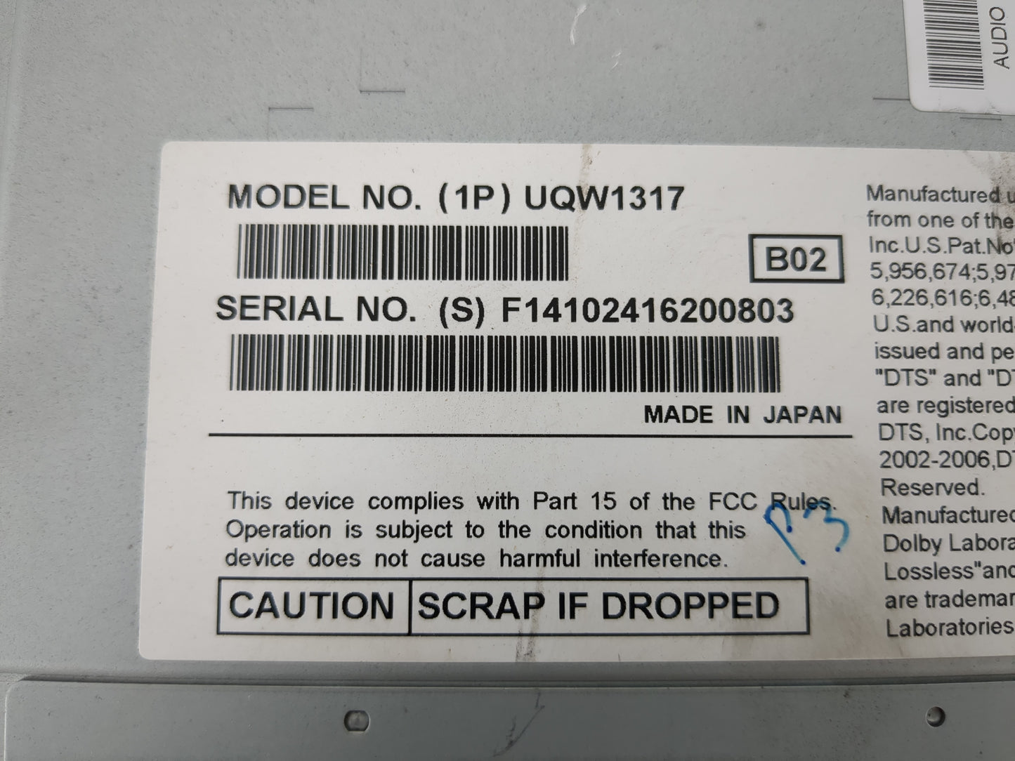 2008-2010 Ford Edge Radio AM FM Cd Player Receiver Replacement P/N:UQW1317 Fits Fits 2008 2009 2010 OEM Used Auto Parts - Oe