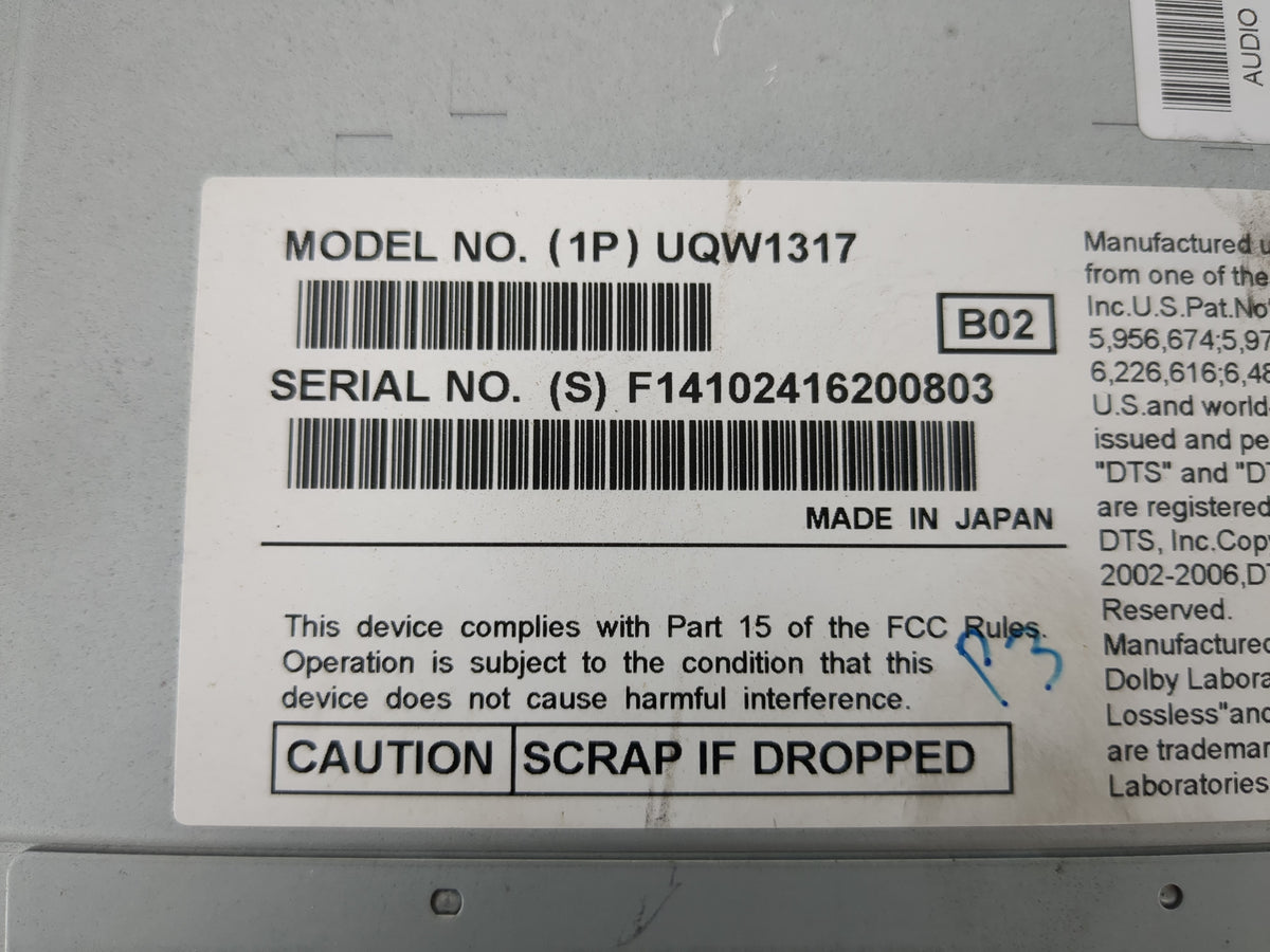 2008-2010 Ford Edge Radio AM FM Cd Player Receiver Replacement P/N:UQW1317 Fits Fits 2008 2009 2010 OEM Used Auto Parts - Oe