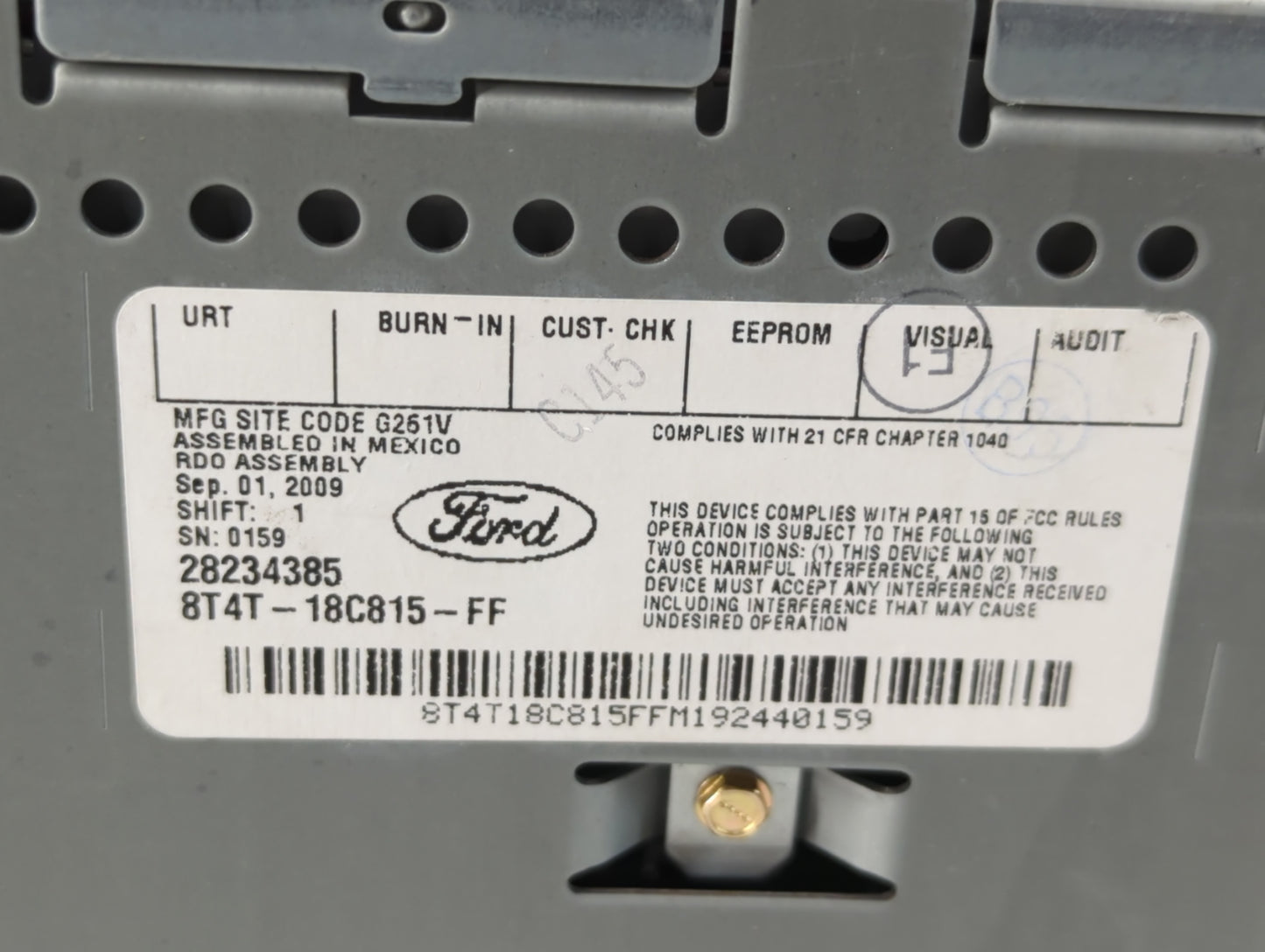 2008-2010 Ford Edge Radio AM FM Cd Player Receiver Replacement Fits Fits 2008 2009 2010 2011 2012 OEM Used Auto Parts - Oemu