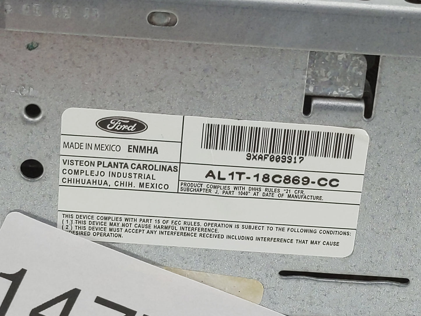 2010 Ford Expedition Radio AM FM Cd Player Receiver Replacement P/N:AL1T-18C869-CC 9XAF009917 Fits OEM Used Auto Parts - Oem